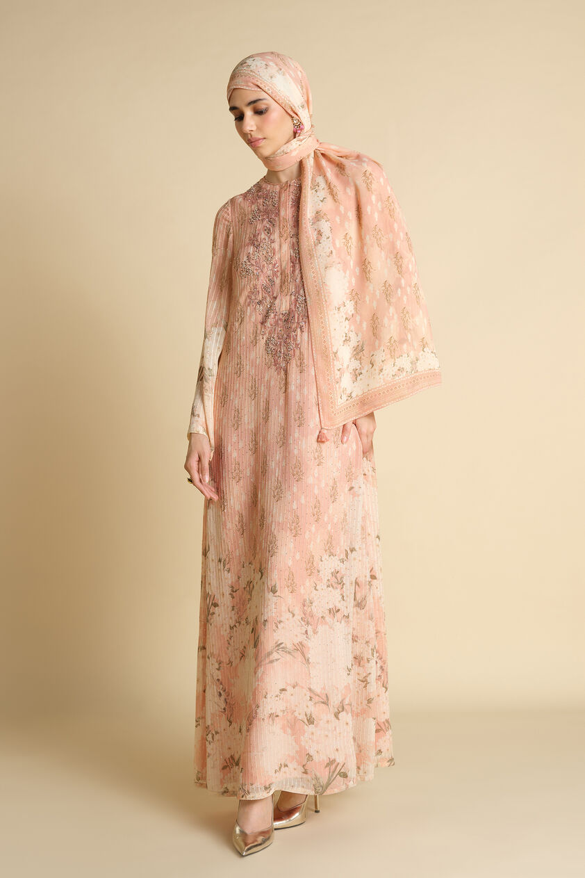 Miral Printed Stole - Blush, Blush, image 2